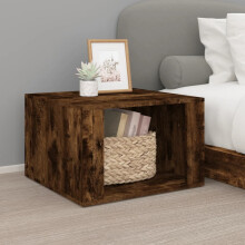 Berkfield Bedside Table Smoked Oak 57x55x36 cm Engineered Wood