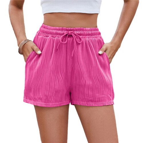 Activewear Lounge Textured Shorts Rose Red Xl