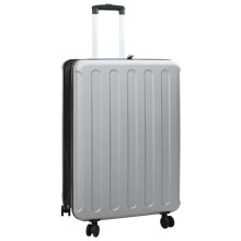 Berkfield Suitcase Folding with Lock Silver 50 x 30 x 76 cm ABS Plastic