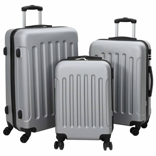 Berkfield Suitcase with Lock 3 pcs Silver 50 x 31 x 78 cm ABS Plastic
