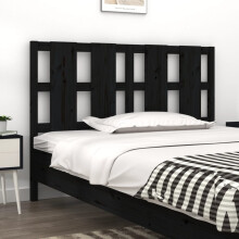 Berkfield Bed Headboard Black 125.5x4x100 cm Solid Wood Pine