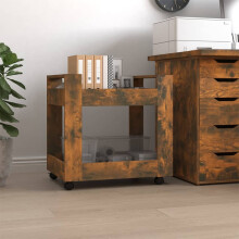 Berkfield Desk Trolley Smoked Oak 60x45x60 cm Engineered Wood