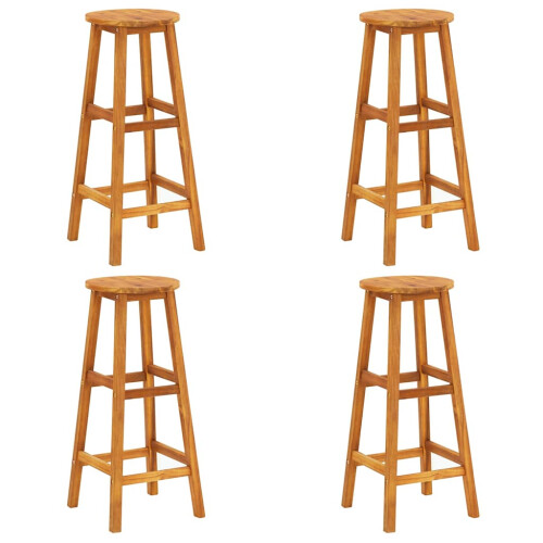 Berkfield Bar Stools 4 pcs Solid Acacia Wood 1