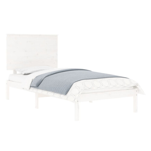 Berkfield Bed Frame without Mattress White 90x190 cm Single Solid Wood 2