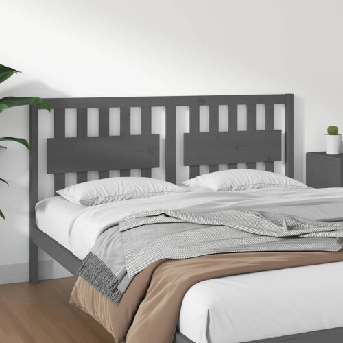 Berkfield Bed Headboard Grey 165.5x4x100 cm Solid Wood Pine