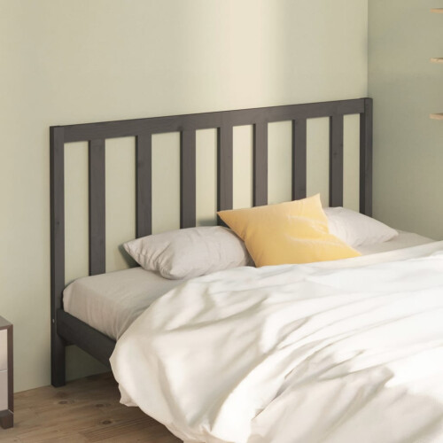 Berkfield Bed Headboard Grey 126x4x100 cm Solid Wood Pine