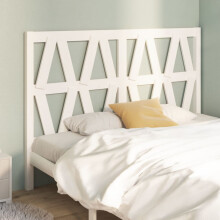 Berkfield Bed Headboard White 126x4x100 cm Solid Wood Pine