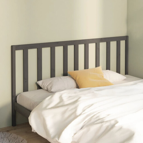 Berkfield Bed Headboard Grey 186x4x100 cm Solid Wood Pine