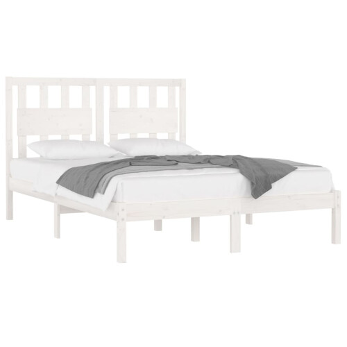 Berkfield Bed Frame without Mattress White Solid Wood Small Double 2