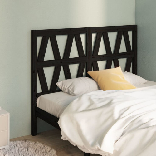 Berkfield Bed Headboard Black 126x4x100 cm Solid Wood Pine