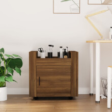 Berkfield Desk Trolley Brown Oak 60x45x60 cm Engineered Wood
