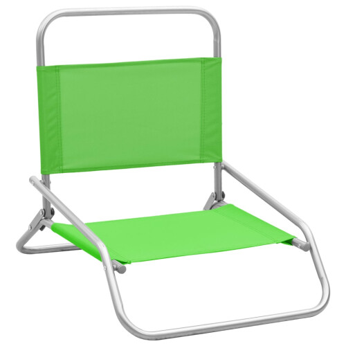 Berkfield Folding Beach Chairs 2 pcs Green Fabric 1