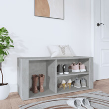 Berkfield Shoe Cabinet Concrete Grey 100x35x45 cm Engineered Wood