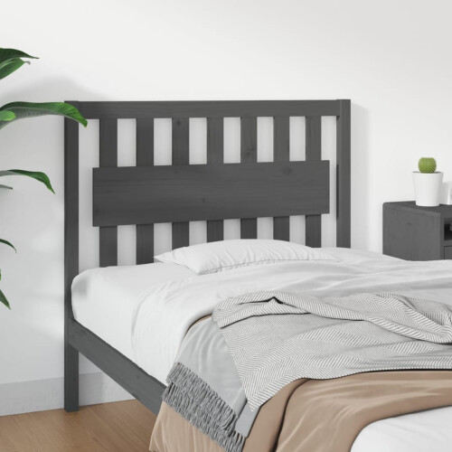 Berkfield Bed Headboard Grey 105.5x4x100 cm Solid Wood Pine