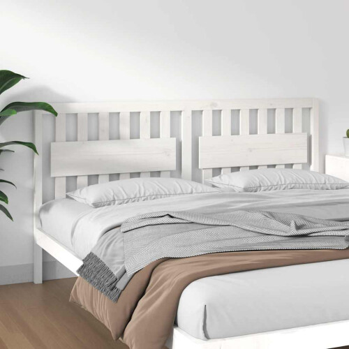 Berkfield Bed Headboard White 185.5x4x100 cm Solid Wood Pine