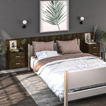 Berkfield Wall-mounted Bedside Cabinets 2 pcs Smoked Oak