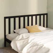 Berkfield Bed Headboard Black 206x4x100 cm Solid Wood Pine