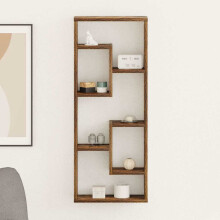 Berkfield Wall Shelf Smoked Oak 36x16x90 cm Engineered Wood