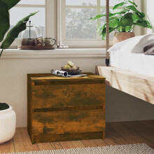 Berkfield Bed Cabinets 2 pcs Smoked Oak 50x39x43.5 cm Engineered Wood