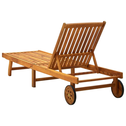 Berkfield Sun Lounger Solid Acacia Wood 2