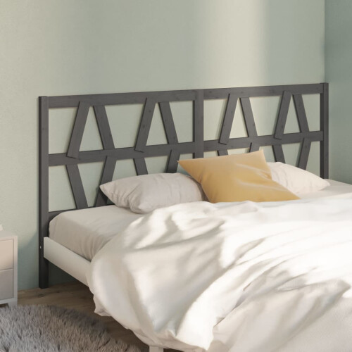 Berkfield Bed Headboard Grey 206x4x100 cm Solid Wood Pine