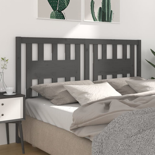Berkfield Headboard Grey 141x4x100 cm Solid Wood Pine
