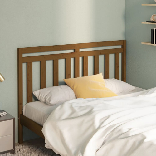 Berkfield Bed Headboard Honey Brown 141x4x100 cm Solid Wood Pine