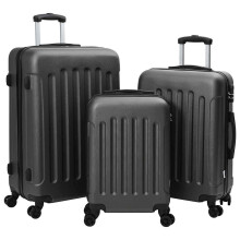 Berkfield Suitcase with Lock 3 pcs Dark Grey 50 x 31 x 78 cm ABS Plastic