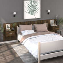 Berkfield Wall-mounted Bedside Cabinets 2 pcs Smoked Oak