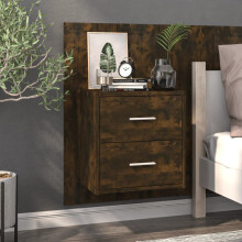 Berkfield Wall-mounted Bedside Cabinet Smoked Oak