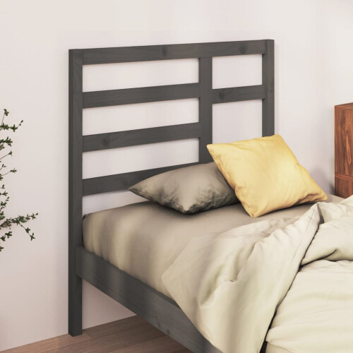 Berkfield Bed Headboard Grey 96x4x104 cm Solid Wood Pine