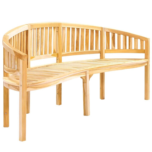Berkfield Banana Bench 200 cm Solid Teak Wood 1
