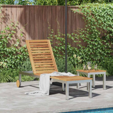 Berkfield Sun Lounger Oil Natural 205 x 53 x 100 cm Solid Acacia Wood