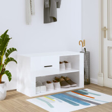 Berkfield Shoe Cabinet High Gloss White 80x35x45 cm Engineered Wood