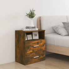 Berkfield Bed Cabinet Smoked Oak 50x32x60 cm