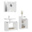 Berkfield 3 Piece Bathroom Cabinet Set White Engineered Wood 4