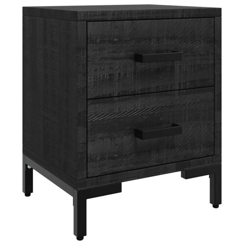 Berkfield Bedside Cabinets 2 pcs Black 36x30x45 cm Solid Wood Pine 2