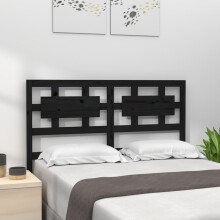 Berkfield Bed Headboard Black 205.5x4x100 cm Solid Wood Pine