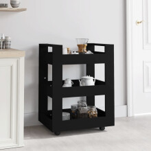 Berkfield Kitchen Trolley Black 60x45x80 cm Engineered Wood