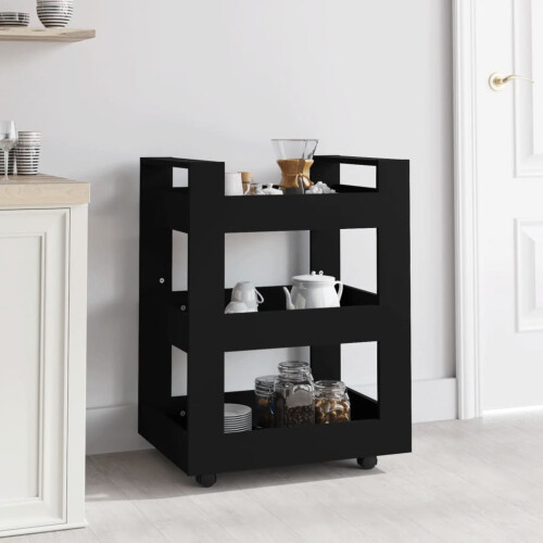Berkfield Kitchen Trolley Black 60x45x80 cm Engineered Wood