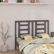 Berkfield Bed Headboard Grey 126x4x100 cm Solid Wood Pine