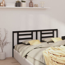 Berkfield Bed Headboard Black 206x4x100 cm Solid Pine Wood