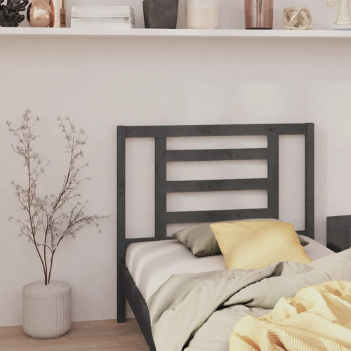 Berkfield Bed Headboard Grey 106x4x100 cm Solid Wood Pine