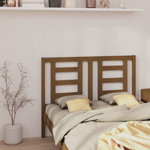 Berkfield Bed Headboard Honey Brown 126x4x100 cm Solid Wood Pine