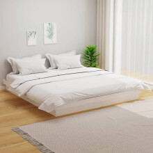 Berkfield Bed Frame without Mattress White Solid Wood 160x200 cm