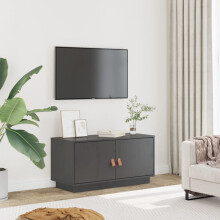 Berkfield TV Cabinet Grey 80x34x40 cm Solid Wood Pine