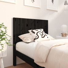 Berkfield Bed Headboard Black 95.5x4x100 cm Solid Wood Pine