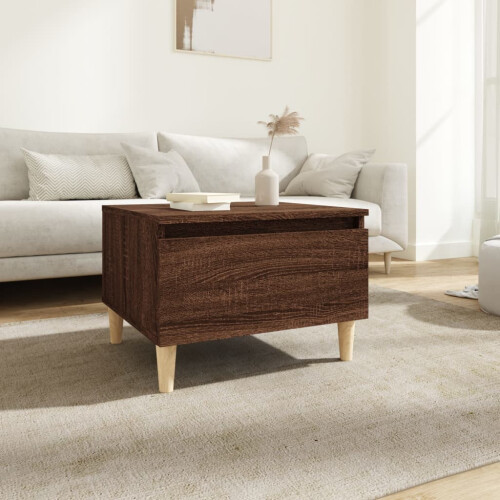 Berkfield Side Table Brown Oak 50x46x35 cm Engineered Wood