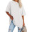 V Neck Short Sleeve Basic Tees White L 1