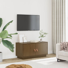 Berkfield TV Cabinet Honey Brown 80x34x40 cm Solid Wood Pine